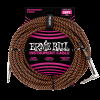 Ernie Ball 25ft Braided Straight to Angle Instrument Cables Black-Orange