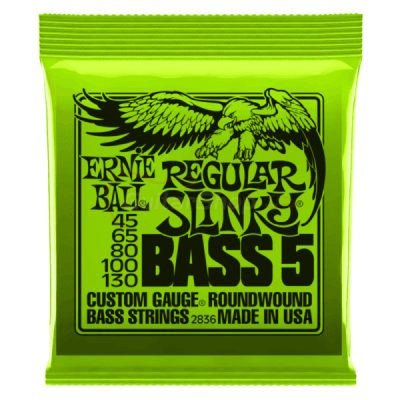 Ernie Ball Regular Slinky 5 String Bass Guitar Strings 45-130