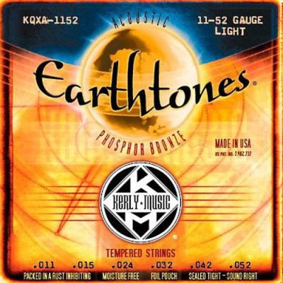 Kerly-Music Earthtones Phosphor Bronze Tempered Acoustic Guitar Strings 11-52