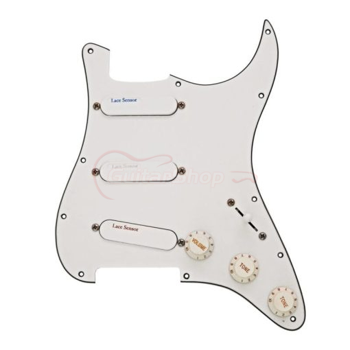 Lace Sensor Blue Silver Red Loaded Scratchplate in White
