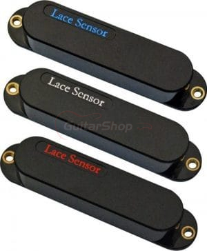 Lace Sensor Blue Silver Red Pickup Set With Black Covers