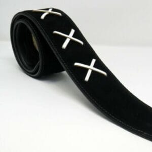 Leathergraft Gilmour Black Leather Guitar Strap