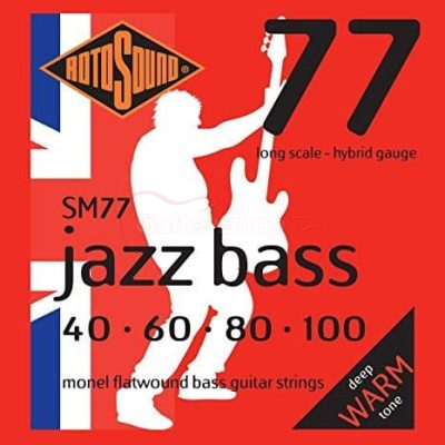 Rotosound SM77 Jazz Bass Monel Flatwound Bass Guitar Strings 40-100
