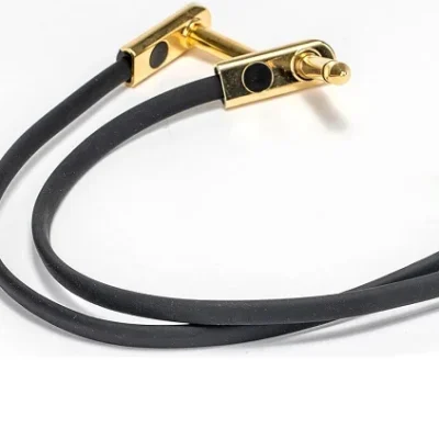 Leem 6 inch patch cable slimline gold right angle