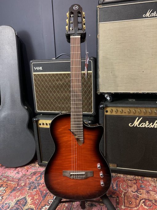 Tanglewood EMDC8CG Thinline Electro Nylon String-Cognac Front
