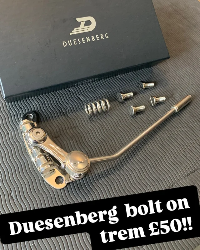 Pre owned bolt on Duesenberg trem unit £50, no drilling required 😊🤟 #duesenbergguitars #trem #boltontrem #guitarshop #guutarshopfolkestone